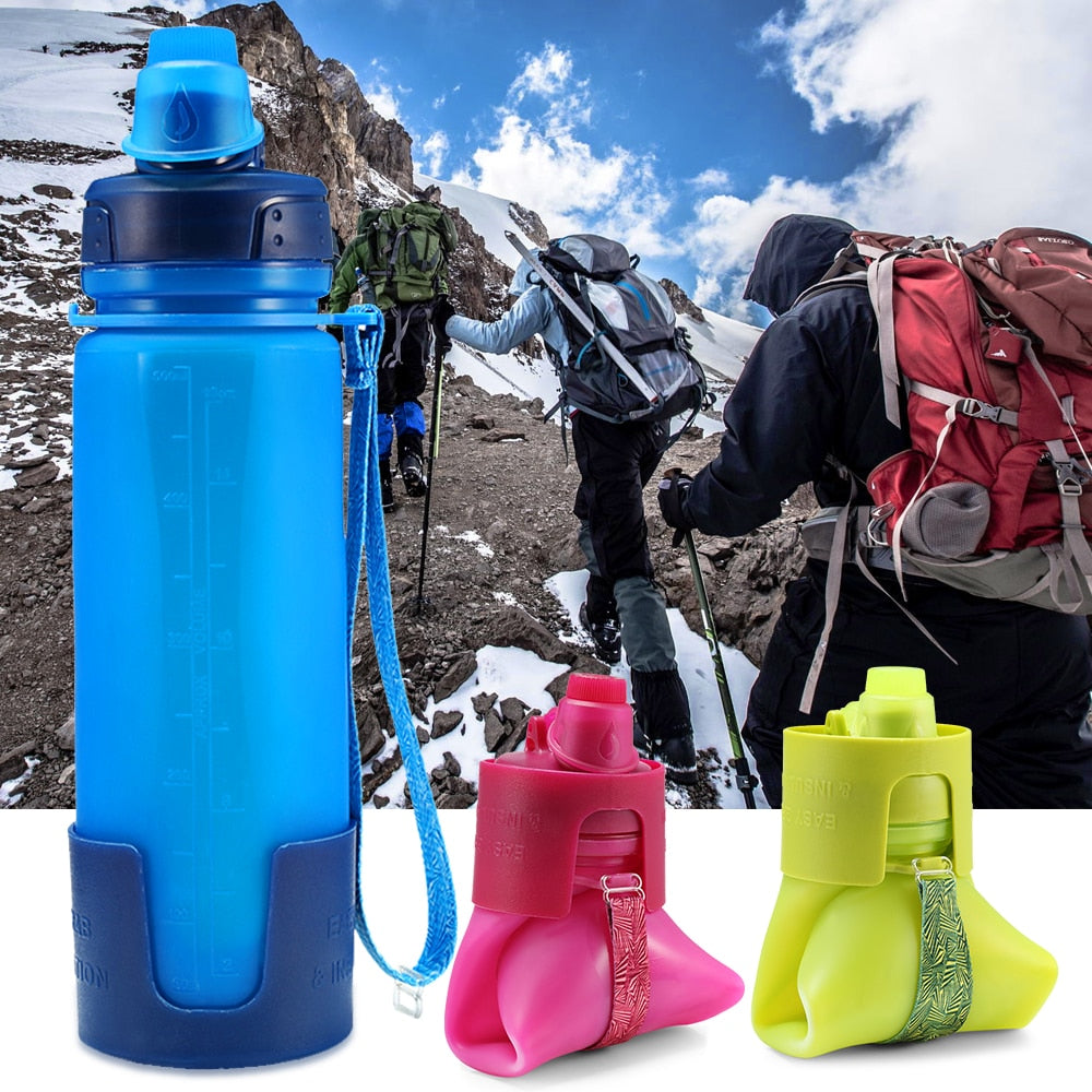 500ML Collapsible Silicone Water Bottle